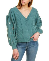 Fate Embroidered Cardigan - Green