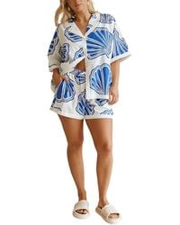 CAMILA BLANCO - 2Pc Shirt & Short Set - Lyst