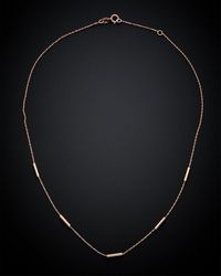 Italian Gold - 14k Italian Rose Gold Tube Station Necklace - Lyst