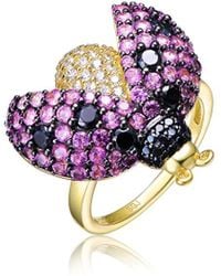 Genevive Jewelry - Two-tone Plated Cz Ring - Lyst