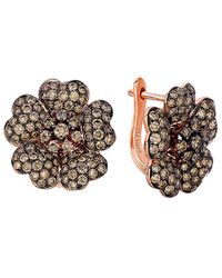 Le Vian 14k Rose Gold 2.93 Ct. Tw. Diamond Flower Earrings - Metallic