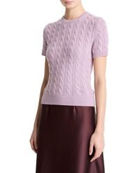 Vince - Wool & Cashmere-Blend Cable T-Shirt - Lyst
