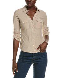 James Perse - Contrast Panel Shirt - Lyst