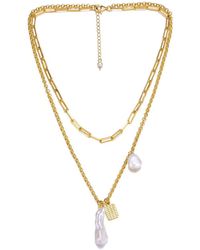 Genevive Jewelry - 14k Over Silver 28-32mm Pearl Necklace - Lyst