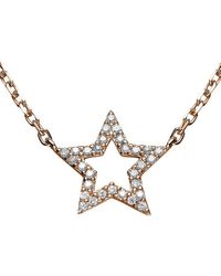 Genevive Jewelry - 14k Rose Gold Vermeil Cz Star Necklace - Lyst