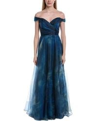 Rene Ruiz - Off-The-Shoulder Draped A-Line Gown - Lyst