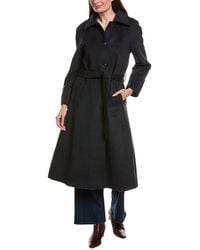 Pascale La Mode - Trench Wool-Blend Long Coat - Lyst