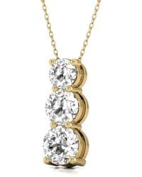 Diana M. Jewels - Diana M. Fine Jewelry 14k 2.00 Ct. Tw. Lab Grown Diamond Three-stone Pendant - Lyst
