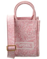 Versace - Barocco Athena Mini Canvas Tote - Lyst