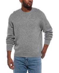 FRAME - Suede Patch Wool & Cashmere-Blend Crewneck Sweater - Lyst