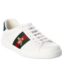 Gucci - Ace Embroidered Leather Sneaker - Lyst