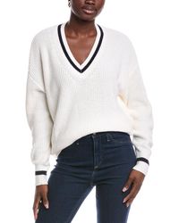 Minnie Rose - Shaker Relaxed V-Neck Cashmere-Blend Sweater - Lyst