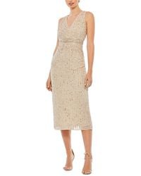 Mac Duggal - Sequined V-Neck Sheath Dress - Lyst