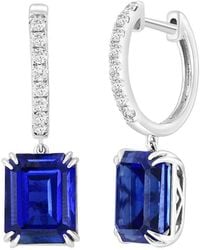 Effy Fine Jewelry - 14K 9.67 Ct. Tw. Lab-Grown Diamond & Lab-Grown Sapphire Earrings - Lyst