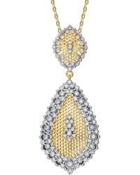 Rachel Glauber - Two-tone Plated Cz Necklace - Lyst