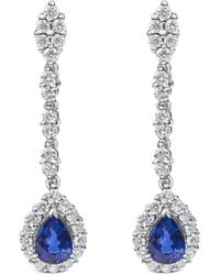 Haus of Brilliance - Colorful Gemstones 18K 2.92 Ct. Tw. Diamond & Sapphire Dangle Earrings - Lyst