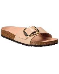 Birkenstock - Madrid Narrow Big Buckle Natural Paten Patent Sandal - Lyst
