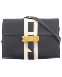 Celine - Blue Calfskin Logo Ribbon Shoulder Bag (authentic Pre-loved) - Lyst