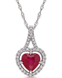 Rina Limor - 14k 1.20 Ct. Tw. Diamond & Ruby Pendant Necklace - Lyst