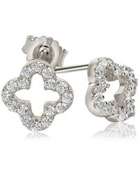 Suzy Levian CZ Jewelry - Suzy Levian Silver Cz Studs - Lyst