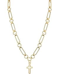 Glaze Jewelry - 18K Plated Open Cross Pendant Necklace - Lyst