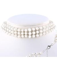 Splendid - Rhodium Plated Silver 5-6mm Freshwater Pearl Choker Necklace - Lyst