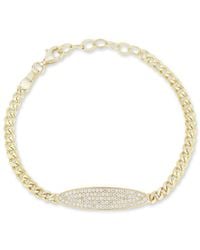 Chloe and Madison - 14k Over Silver Cz Id Bar Bracelet - Lyst