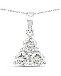 Diana M. Jewels - Diana M 14k 1.02 Ct. Tw. Lab-grown Diamond Three-stone Pendant - Lyst