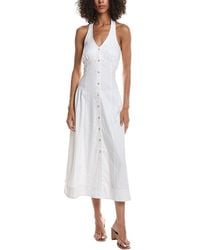 Bernardo - Linen-Blend Halter Midi Dress - Lyst