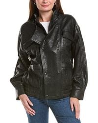 Bardot - Oversized Leather Jacket - Lyst