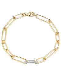 Nephora - 14k Two-tone 0.24 Ct. Tw. Diamond Paperclip Bracelet - Lyst