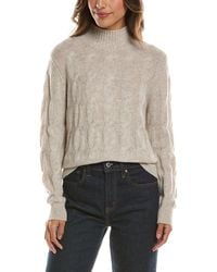 Forte - Cable Mock Neck 100% Cashmere Sweater - Lyst
