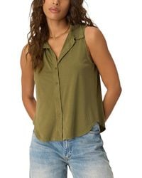 Project Social T - No Games Collared Button Front Tank - Lyst