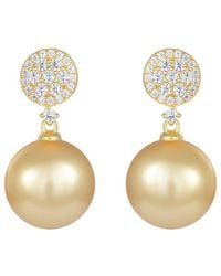 Splendid - 14Mm Pearl Cz Plated Earrings - Lyst