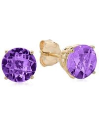 MaxColor - 10k 1.40 Ct. Tw. Amethyst Studs - Lyst