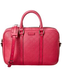 Gucci Pink Ssima Leather Briefcase