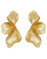 Liv Oliver - 18k Plated Orchid Petal Earrings - Lyst