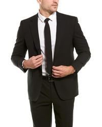 Canali Wool Suit With Flat Front Pant - Black
