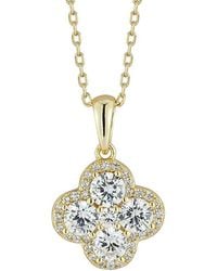 Glaze Jewelry - 14K Plated Cz Clover Necklace - Lyst