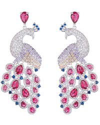 Eye Candy LA - Luxe Collection Pink Peacock Cubic Zirconia Crystal Drop Earrings - Lyst