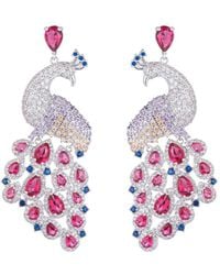 Eye Candy LA - Luxe Collection Pink Peacock Cubic Zirconia Crystal Drop Earrings - Lyst