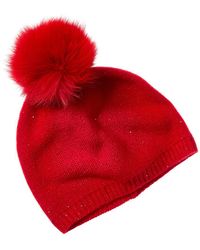 Sofiacashmere - Sofiacashmere Lurex Lattice Stitch Cashmere Hat - Lyst