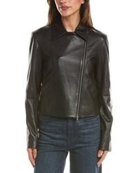 Vince - Classic Leather Zip Front Jacket - Lyst