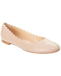 Chloé - Chloe Lauren Scalloped Leather Ballerina Flat - Lyst