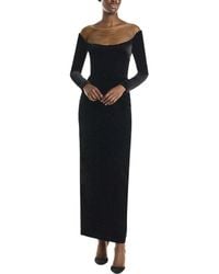 Monique Lhuillier - Off The Shoulder Silk-blend Column Gown - Lyst