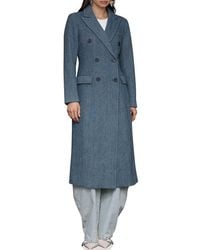 Avec Les Filles - Strong Shoulder Fitted Wool-Blend Coat - Lyst