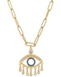 Eye Candy LA - The Luxe Collection Titanium Gypsy Eye Pendant Paperclip Necklace - Lyst