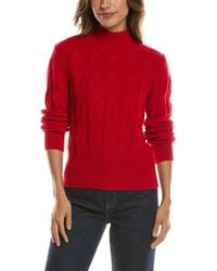 Forte - Cable Mock Neck 100% Cashmere Sweater - Lyst