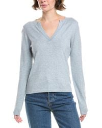 Forte - Split Neck Cashmere-Blend Sweater - Lyst
