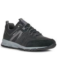 Geox Delray Leather Trainer - Black